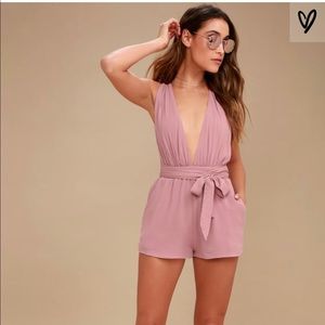 Lulus MILOS MAUVE CONVERTIBLE HALTER ROMPER NWOT